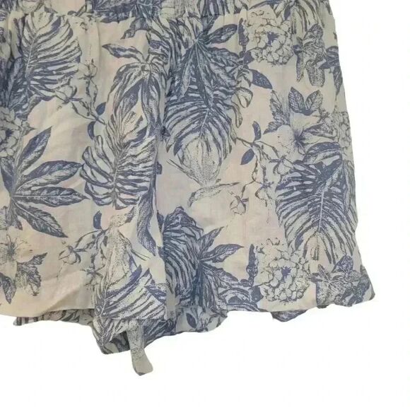 Panama Jack Women's White & Navy Linen/Lyocell Pull Up Shorts w Elastic Waist & - Picture 4 of 12